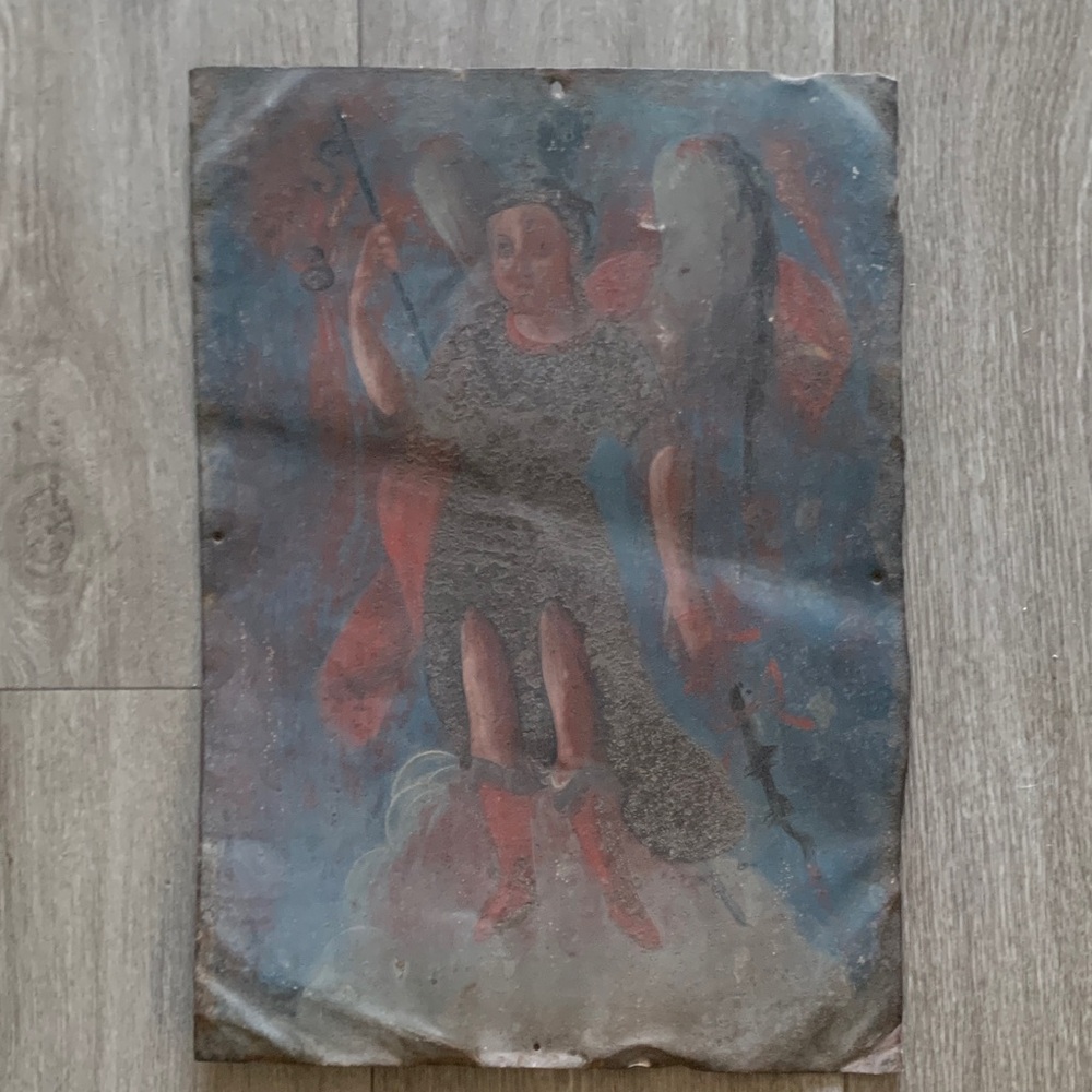 Mexican Retablo of angel from 1800s